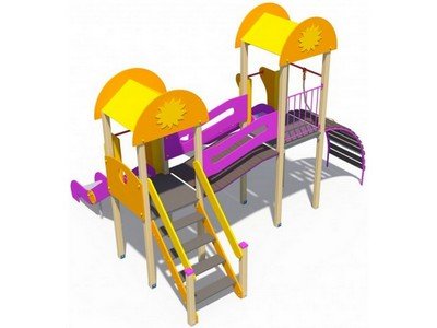 Детский игровой комплекс Солнышко Зарница (скаты металлические) Н-1200 и Н-900 ДИО 03030